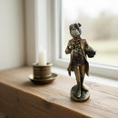 Kamindeko Bulldogge in schwarz-gold zum Hinstellen mit Sockel Anrichte Dekoration Figur Hund 31 cm hoch