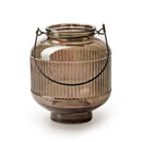 Laterne LAURA Glaslaterne Kerzenhalter zum Hinstellen oder Aufhängen Gartendeko 17cm hoch x 14cm Durchmesser