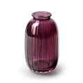 Glasvase JULIA Vase Blumenvase Pressglas Rillen hellbraun oder kirschrot H/dia: 12 / 7 cm