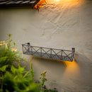 Blumenkasten RUSSO Metall Blumenwandkorb H/B/T 23/110/22 cm Eisen, dunkelbraun lackiert zur Befestigung an der Außenwand Wandhalterung länglich rechteckig