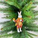 Hase mit goldenem Ei kupfer rot Deko Hänger Ostern handbemalt Baumschmuck 12 cm