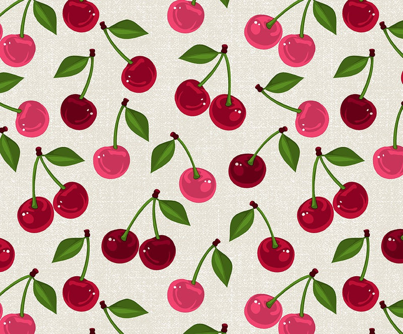 Wachstuchtischdecke Kirschen beige rot Cherry Outdoor Indoor Schutzdecke Wachstuch Breite: 140cm Länge wählbar