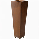 Pflanzgefäß Säule groß Kübel quadratisch konisch Metall mit Edelrost 77,5cm Gesamthöhe