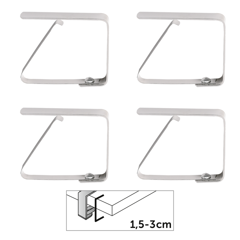 Tischtuchklammer INOX Tischdeckenklemme Metall Tischdeckenhalter 4 Stück im Set