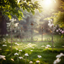 Beetzaun Gartenzaun Rankhilfe Herz Eisen Rost Deko H:50 cm x L:60cm