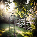 3-er Set Rankgitter Rankhilfe Obelisk m. Lilie schwarz lackiert Rankgerüst Metall Staudenhalter 55cm, 79cm und 100cm hoch