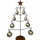 Tannenbaum mit Stern zum Hinstellen aus Metall mit Edelrost und 8 Haken für Zierschmuck  Weihnachten Fensterdekoration 90cm hoch x 56cm breit