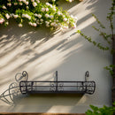 Blumenkasten Wandkorb PASSIO-60 Metall Blumenwandkorb H/B/T 22/60/27 cm Eisen, dunkelbraun lackiert zur Befestigung an der Außenwand Wandhalterung länglich rechteckig