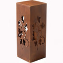 Lichtobjekt Dekosäule  zum Stellen  mit Efeu Ranken Säule Metall mit Edelrost Deko 22,5x22,5x60 cm