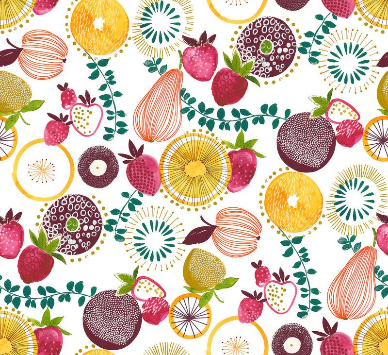 Wachstuchtischdecke Fruits Früchte Obst bunt Outdoor Indoor Tischdecke Wachstuch Breite: 140cm Länge wählbar