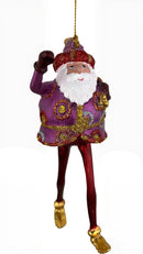 Weihnachtsmann Gabenträger Weihnachten Baumschmuck Figur Deko Hänger Christbaumschmuck 16 cm pink-rot mit Sack