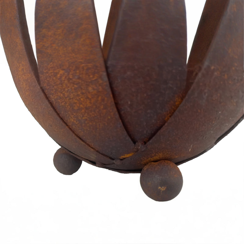 Schale Kerzenhalter Lotus Dekoschale mit Edelrost mit 3 Füßen Durchmesser: 24cm unten 30cm oben, Höhe 38cm Dekoobjekt