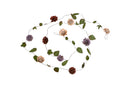 Girlande Blüten und Blätter Metall teilweise Roststellen pastellrosa/lila/weinrot Draht 250cm lang 5,5cm Durchmesser