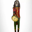 Kaminuhr Uhr zum Hinstellen Hund mit Uhr Standuhr Tischuhr 43 cm hoch rot grün schwarz