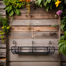 Blumenkasten Wandkorb PASSIO-60 Metall Blumenwandkorb H/B/T 22/60/27 cm Eisen, dunkelbraun lackiert zur Befestigung an der Außenwand Wandhalterung länglich rechteckig