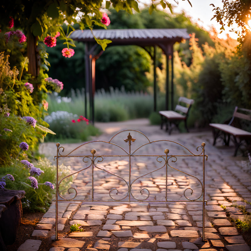 Beetzaun Gartenzaun Rankhilfe Herz Eisen Rost Deko H:50 cm x L:60cm