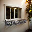 Blumenkasten FIONA Metall Blumenwandkorb H/B/T 25/110/24 cm Eisen, dunkelrostfarben lackiert zur Befestigung an der Außenwand Wandhalterung länglich rechteckig