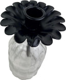 Kerzenhalter Blume für Stabkerzen zum Stecken mit Stab Metall schwarz lackiert oder braun verrostet Advent Weihnachten Kranz