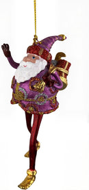 Weihnachtsmann Gabenträger Weihnachten Baumschmuck Figur Deko Hänger Christbaumschmuck 16 cm pink-rot mit Sack