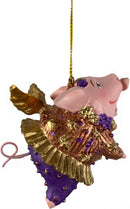 Christbaumschmuck Figur "Schwein mit Flügeln und Stern" Hänger kupfer-lila Weihnachten Hänger 10cm