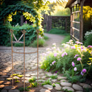 Rankgitter QUADRI Strauchhalter Staudenstütze Rankgerüst halbrund braun Rost Rankhilfe Metall Eisen Deko H/B/T: 70/35/18 cm