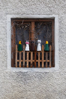 Zaunhocker Hahn Zauntier Metall bemalt Gartendeko Höhe 22,5 cm Dekotier Shabby