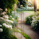 Rankgitter Rankhilfe Obelisk quadratisch m. Lilie Rankgerüst Metall mit Edelrost 146cm hoch