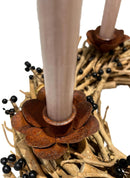 Kerzenhalter Tulpenform für Stabkerzen zum Stecken mit Stab Metall Rost verrostet  oder schwarz lackiert Advent Weihnachten Kranz