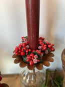 Kerzenhalter Blume für Stabkerzen zum Stecken mit Stab Metall schwarz lackiert oder braun verrostet Advent Weihnachten Kranz