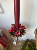 Kerzenhalter Blume für Stabkerzen zum Stecken mit Stab Metall schwarz lackiert oder braun verrostet Advent Weihnachten Kranz