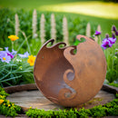 Gartendeko Kugel zum Bepflanzen Metall Rost Deko Gartenkugel Feuerschale Schale 30cm