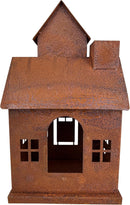 Gartendeko Vogelhaus Hexenhaus Haus Windlicht zum Stellen Metall Rost Deko H/B/T: 31/18/14 cm