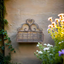 Blumenkasten POZULI Metall Blumenwandkorb H/B/T 41/50/19 cm Eisen, dunkelrostfarben patiniert zur Befestigung an der Außenwand Wandhalterung länglich rechteckig