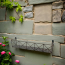 Blumenkasten RUSSO Metall Blumenwandkorb H/B/T 23/110/22 cm Eisen, dunkelbraun lackiert zur Befestigung an der Außenwand Wandhalterung länglich rechteckig