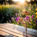 Blumenstecker Blumen Rost Deko Stecker Gartendeko Stab Beetstecker 2 Blüten
