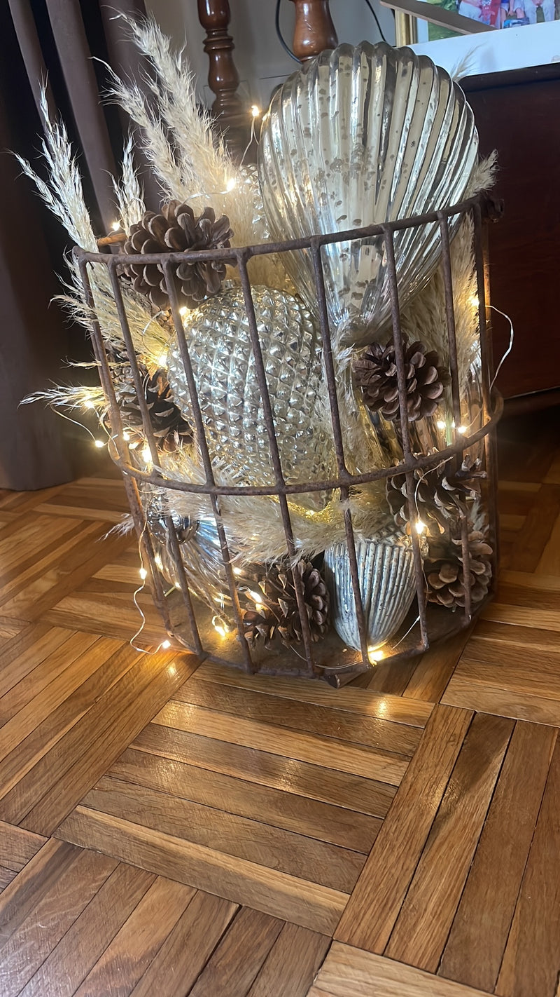 Tannenbaum Anhänger zum Hängen aus Glas Zapfen Silber Hänger Weihnachten Weihnachtsbaum Christbaumschmuck antiksilber Glas (20cm)