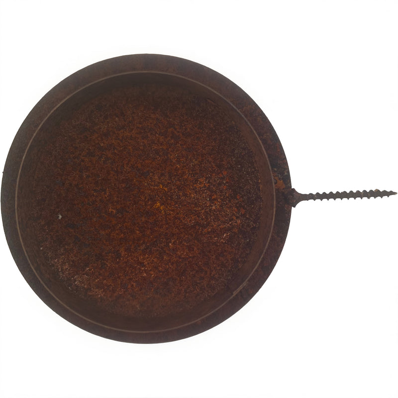 Kerzenhalter mit Schraube zum Befestigen an einer Holzwand oder Baumstamm Rost/Glas H/Dia: 15/9cm