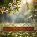 Zaun Zaunelement Abgrenzung massiv mit Rasenkante Beetabgrenzung Rankhilfe 80cm breit x 51cm hoch Metall mit Edelrost