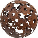 Gartendeko Blumenkugel Kugel aus Blumen Metall Rost Dekoration Gartenkugel 40cm Durchmesser