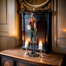 Kaminuhr Uhr zum Hinstellen Katze mit Uhr Standuhr Tischuhr 43 cm hoch rot grün schwarz