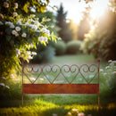 Zaun Zaunelement Abgrenzung massiv mit Rasenkante Beetabgrenzung Rankhilfe 80cm breit x 51cm hoch Metall mit Edelrost