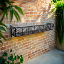 Blumenkasten FIONA Metall Blumenwandkorb H/B/T 25/110/24 cm Eisen, dunkelrostfarben lackiert zur Befestigung an der Außenwand Wandhalterung länglich rechteckig