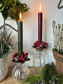 Kerzenhalter Blume für Stabkerzen zum Stecken mit Stab Metall schwarz lackiert oder braun verrostet Advent Weihnachten Kranz