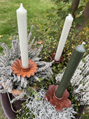 Kerzenhalter Blume für Stabkerzen zum Stecken mit Stab Metall schwarz lackiert oder braun verrostet Advent Weihnachten Kranz