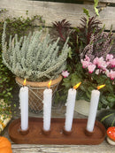 Kerzenhalter Schale für vier Stabkerzen Metall verrostet Wachsschutz Advent vintage shabby rustikal B/T: 30 cm/8 cm