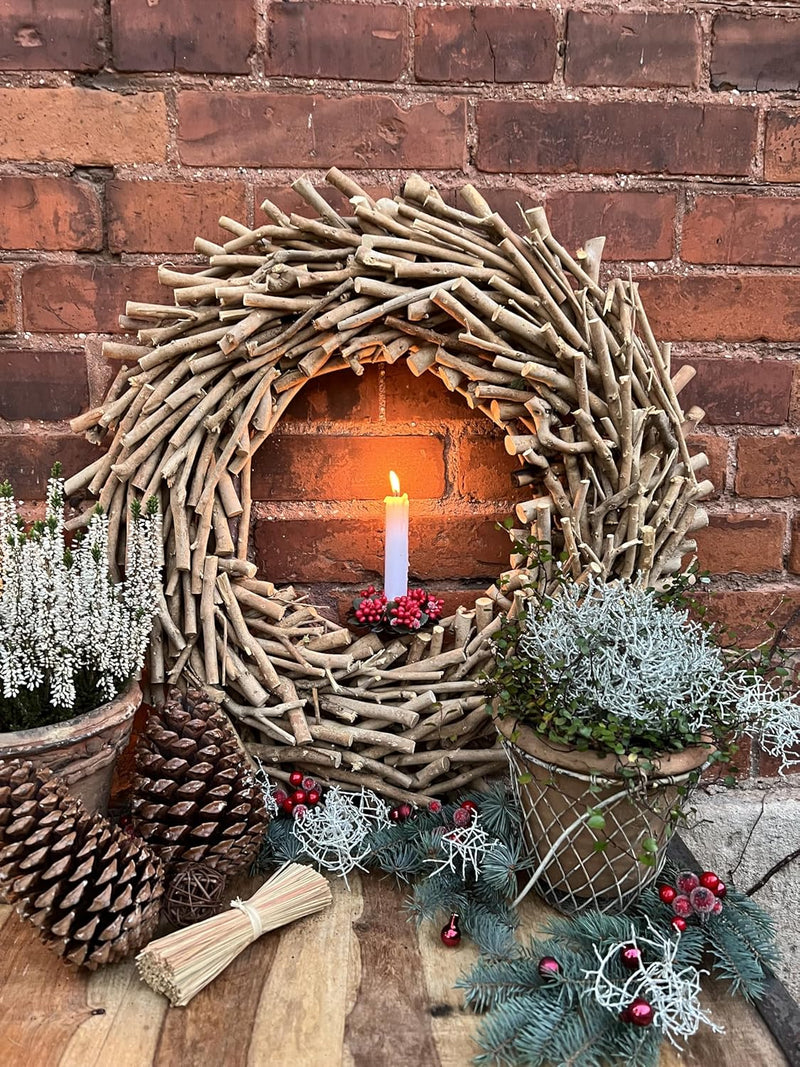 Kranz Türkranz Weihnachten Advent Tischkranz Weide naturbelassen mit Schnur Zweige 40cm, 45 cm oder 57 cm Durchmesser