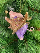 Christbaumschmuck Figur "Schwein mit Flügeln und Stern" Hänger kupfer-lila Weihnachten Hänger 10cm