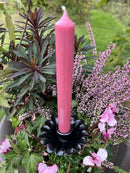 Kerzenhalter Blume für Stabkerzen zum Stecken mit Stab Metall schwarz lackiert oder braun verrostet Advent Weihnachten Kranz