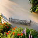 Blumenkasten RUSSO Metall Blumenwandkorb H/B/T 23/110/22 cm Eisen, dunkelbraun lackiert zur Befestigung an der Außenwand Wandhalterung länglich rechteckig