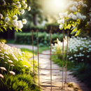 Staudenhalter QUADRI -60 Strauchhalter Staudenstütze Rankgerüst halbrund braun Rost Rankhilfe Metall Eisen Deko H/B/T: 100/66/33 cm